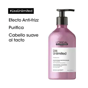 L'ORÉAL PROFESSIONNEL SHAMPOO FRIZZ LISS UNLIMITED 500ML - Imagen 3