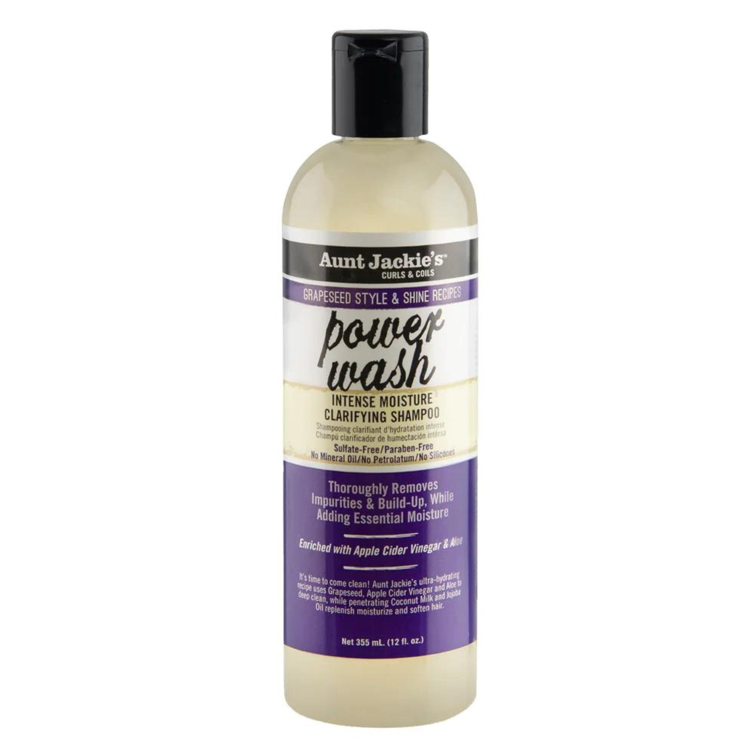AUNT JACKIE'S POWER WASH INTENSE MOISTURE CLARIFYING SHAMPOO 355ml