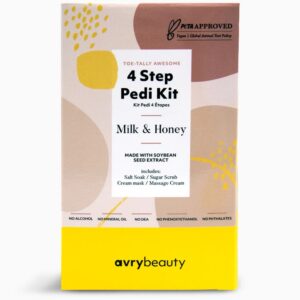 AVRY BEAUTY 4 STEP PEDI KIT - MILK & HONEY AB115MKHN - Imagen 1