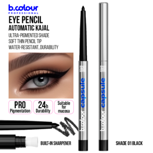 B.COLOUR CAPSULE PRO PRO AUTOMATIC KAJAL EYE PENCIL 01 BLACK 0.25g - Imagen 2