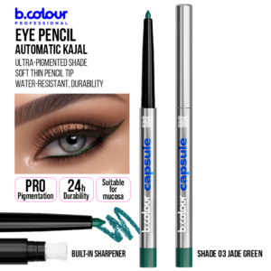 B.COLOUR CAPSULE PRO PRO AUTOMATIC KAJAL EYE PENCIL 03 JADE GREEN 0.25g - Imagen 2