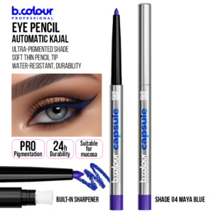 B.COLOUR CAPSULE PRO PRO AUTOMATIC KAJAL EYE PENCIL 04 MAYA BLUE 0.25g - Imagen 2