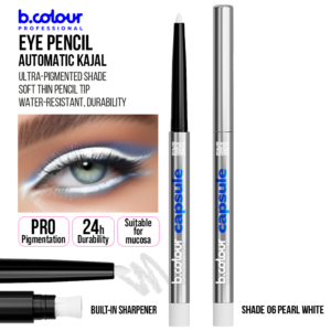 B.COLOUR CAPSULE PRO PRO AUTOMATIC KAJAL EYE PENCIL 06 PEARL WHITE 0.25g - Imagen 2