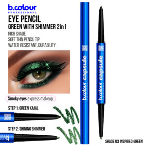 B.COLOUR CAPSULE PRO PRO SMOKY EYE PENCIL & SHIMMER 2IN1 03 INSPIRED GREEN - Imagen 2
