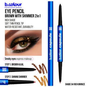 B.COLOUR CAPSULE PRO PRO SMOKY EYE PENCIL & SHIMMER 2IN1 04 RICH BRONZE - Imagen 2