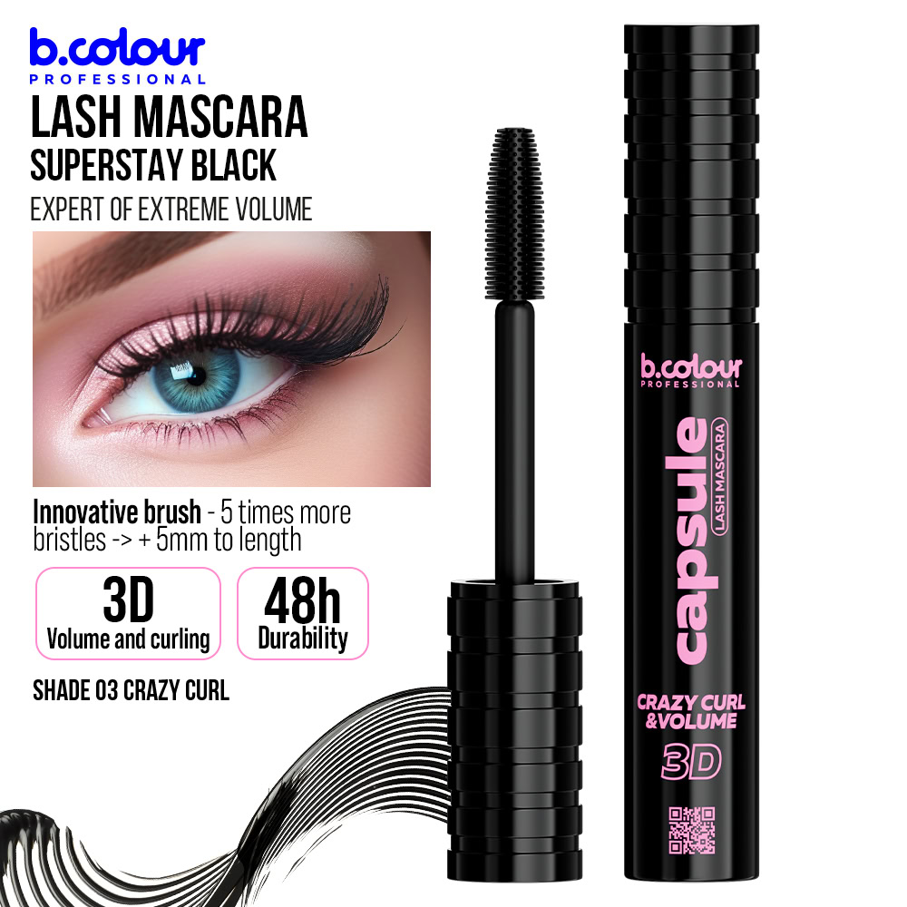 B.COLOUR CAPSULE PRO PROSUPERSTAY BLACK LASH MASCARA 03 CRAZY CURL