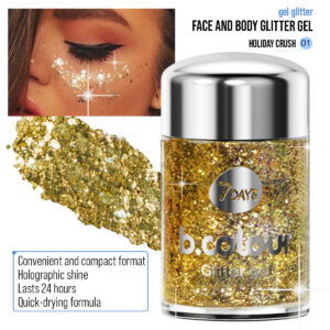 B.COLOUR WE FACE & BODY GLITTER GEL MINI 01 HOLIDAY CRUSH 10g - Imagen 2