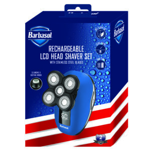 BARBASOL RECHARGEABLE LCD HEAD SHAVER SET CBT 1-9000-SIG - Imagen 1