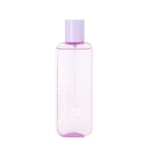 Botella de Body Mist Wild Feelings de Beauty Creations en color rosa claro.