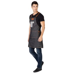 BETTY DAIN Brooklyn Denim Apron BLACK 195-BLK - Imagen 1
