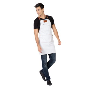 BETTY DAIN Brooklyn Denim Apron WHITE 195-WHT - Imagen 1