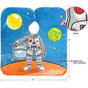 BETTY DAIN 2pk Princess & Astronaut Vinyl Kids Shampoo Cape STYLE272 - Imagen 3
