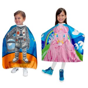 BETTY DAIN 2pk Princess & Astronaut Vinyl Kids Shampoo Cape STYLE272 - Imagen 1