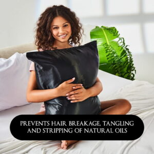 BETTY DAIN Satin Pillow Case - Standard BLACK 121-BLK - Imagen 2
