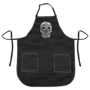 BETTY DAIN Sugar Skull Apron BLACK SILVER 173-BLK-SIL - Imagen 3