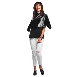 BETTY DAIN Vinyl Shortie Cape 107V-BLK - Imagen 1