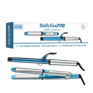 Babyliss PRO Nano Titanium 1 1/4" Extended Barrel Curling Iron & 1 1/4" Prima 3000 Flat Iron - Imagen 1