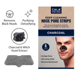CALA FOR MEN NOSE PORE STRIPS CHARCOAL 6 STRIPS 67208 - Imagen 2