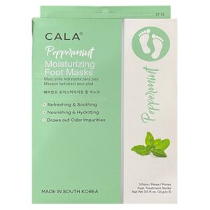 CALA MOISTURIZING FOOT MASKS PEPPERMINT 3 PAIRS 67174 - Imagen 1