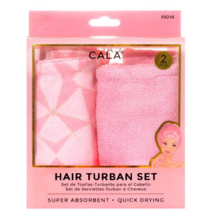 CALA SHOWER CAP & HAIR TURBAN SET PINK 2 PCS 69246 - Imagen 1