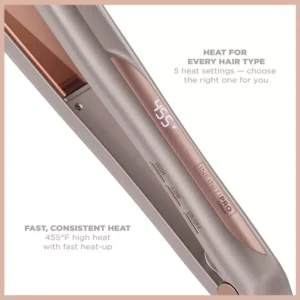 INFINITIPRO BY CONAIR SHINE BOOST ROSE GOLD TITANIUM FLAT IRON 1-1/4" CS1001UL - Imagen 2