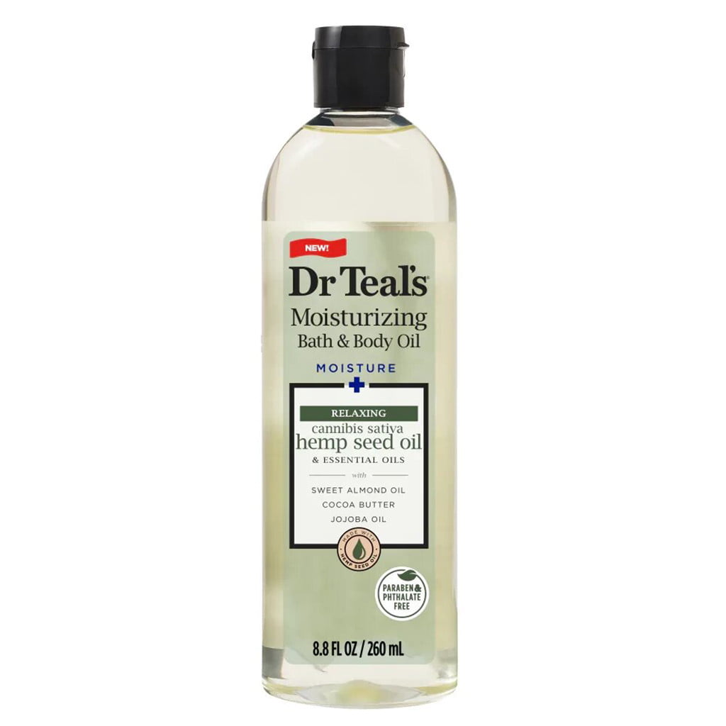 DR. TEAL’S MOISTURIZING BATH &amp; BODY OIL RELAXING HEMP SEED OIL 260ml ...