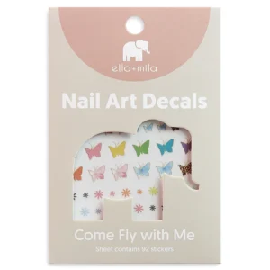 ELLA + MILA NAIL ART DECALS COME FLY WITH ME (BUTTERFLIES + FLOWERS) - Imagen 1