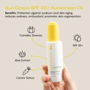 JESS BEAUTY SUN DROPS SUNSCREEN OIL SPF30 30ml - Imagen 2