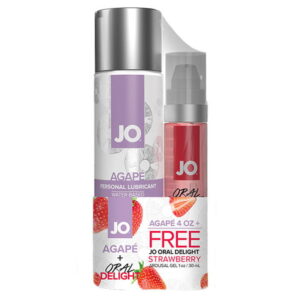 JO AGAPE 4oz PLUS FREE JO ORAL DELIGHT 120ml & STRAWBERRY AROUSAL GEL 30ml - Imagen 1