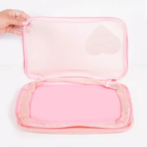 KIMCHI CHIC RECTANGLE MESH BEAUTY BAG SALMON 01-S - Imagen 2