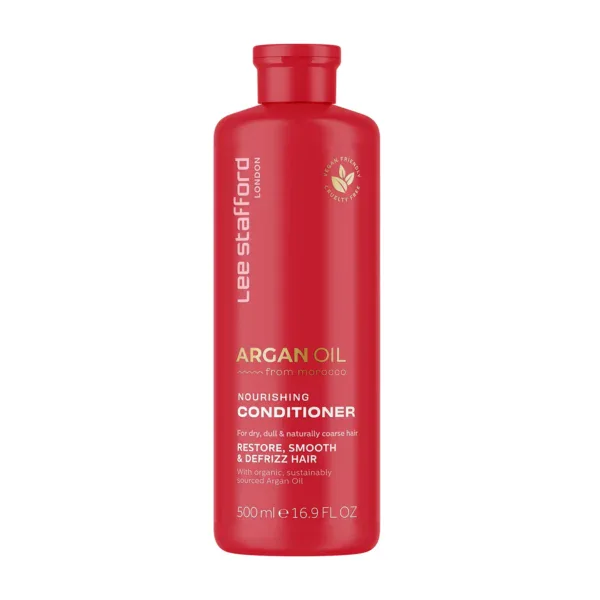 Acondicionador Lee Stafford Argan Oil 500ml para cabello saludable y brillante.
