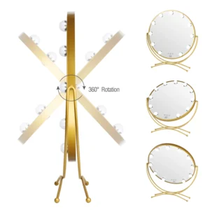LURELLA VANITY MIRROR 11 BULB ROUND GOLD - Imagen 2