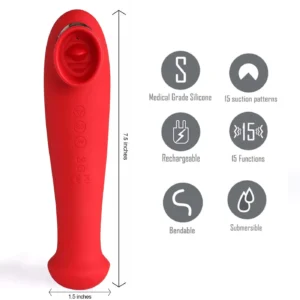 MAIA DESTINY SUCKING CLITORAL STIMULATOR RED - Imagen 4