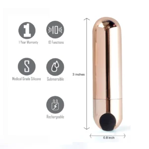 MAIA JESSI ROSE GOLD RECHARGEABLE MINI BULLET - Imagen 2