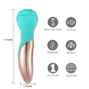 MAIA KALI DUAL MOTOR RECHARGEABLE VIBRATING MINI WAND - Imagen 3