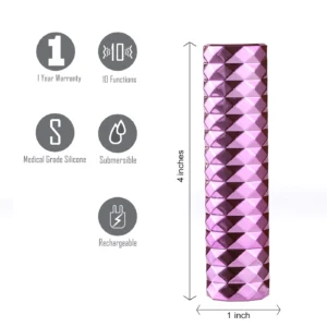 MAIA ROXIE PINK 10 FUNCTION RECHARGEABLE LIPSTICK VIBRATOR - Imagen 3