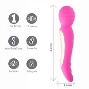 MAIA ZOE RECHARGEABLE VIBRATING WAND PINK - Imagen 2