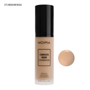 MOIRA COMPLETE WEAR FOUNDATION 30ML 375 MEDIUM BEIGE - Imagen 1