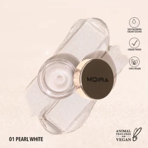 MOIRA EVERLUST SHIMMER CREAM SHADOW 001 PEARL WHITE 5g - Imagen 1