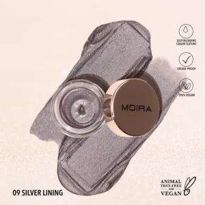 MOIRA EVERLUST SHIMMER CREAM SHADOW 009 SILVER LINING 5g - Imagen 1