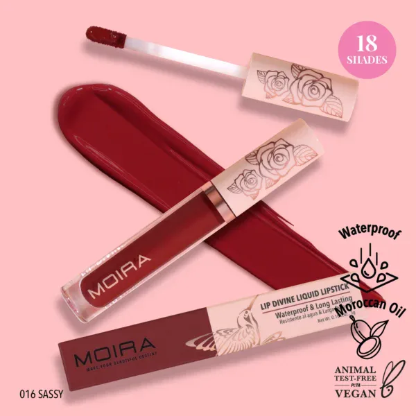 MOIRA-LIP-DIVINE-LIQUID-LIPSTICK-016-SASSY-3g.webp Barras de labios líquidos Moira Lip Divine en tono Sassy 016.