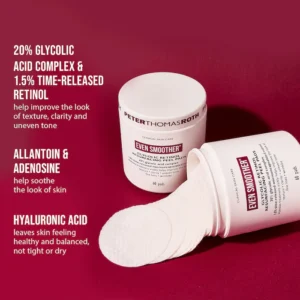PETER THOMAS ROTH EVEN SMOOTHER GLYCOLIC RETINOL RESURFACING PEEL 60 PADS - Imagen 2