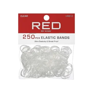 RED BY KISS ELASTIC BANDS CLEAR 250pc HRB12 - Imagen 1
