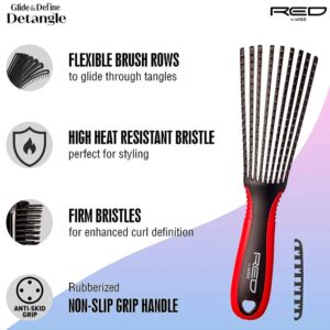RED BY KISS GLIDE & DEFINE DETANGLING BRUSH NON SLIP BLACK HH62 - Imagen 2