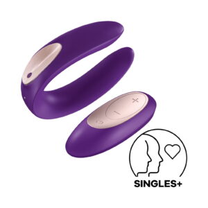SATISFYER DOUBLE PLUS REMOTE SILICONE COUPLE VIBES PURPLE - Imagen 2