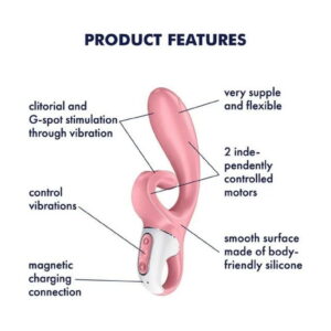 SATISFYER HUG ME SILICONE VIBRATOR & CLITORIAL STIMULATOR PINK - Imagen 4