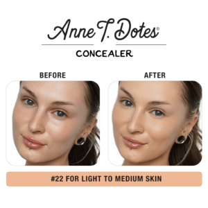 Antes y después del corrector Anne T. Dotes en piel clara.