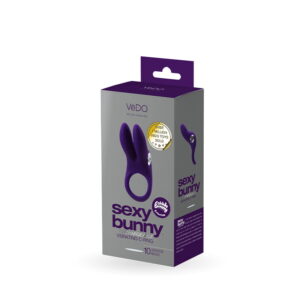 VEDO SEXY BUNNY RECHARGEABLE VIBRATING C-RING PURPLE - Imagen 2