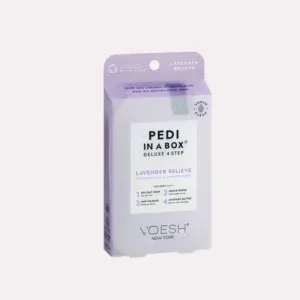 Producto VOESH Pedi in a Box Deluxe 4 Step Lavanda Relieve para cuidado de pies.