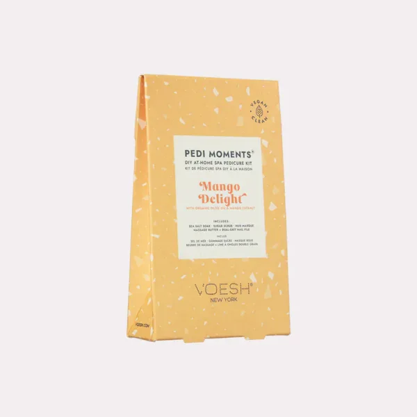Kit de cuidado de pies Pedí Moments Mango Delight para spa en casa.